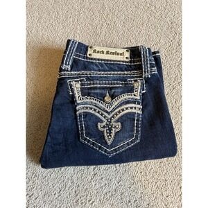 Rock Revival Darcy Easy Boot Denim Jeans Womens 31 x 31 Embellished Flap Pockets